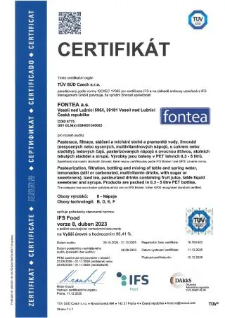 Certifikát IFS Food